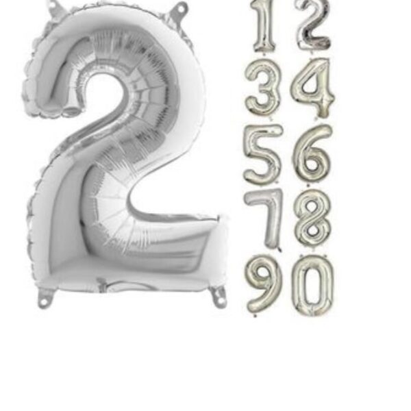 16 INC FOLYO BALON RAKAM GÜMÜŞ 2