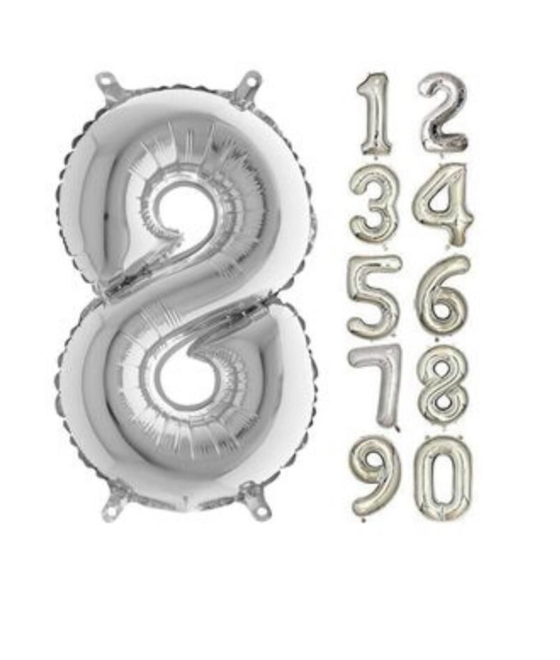 16 INC FOLYO BALON RAKAM GÜMÜŞ 8 16 INC FOLYO BALON RAKAM GÜMÜŞ 8 - Görsel 1