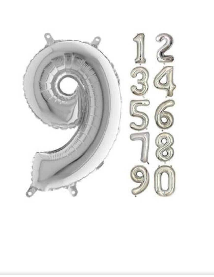16 INC FOLYO BALON RAKAM GÜMÜŞ 9 16 INC FOLYO BALON RAKAM GÜMÜŞ 9 - Görsel 1