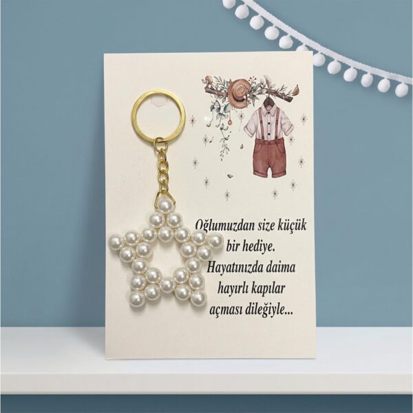 ANAHTARLIK İNCİLİ YILDIZ 25 Lİ NO:04