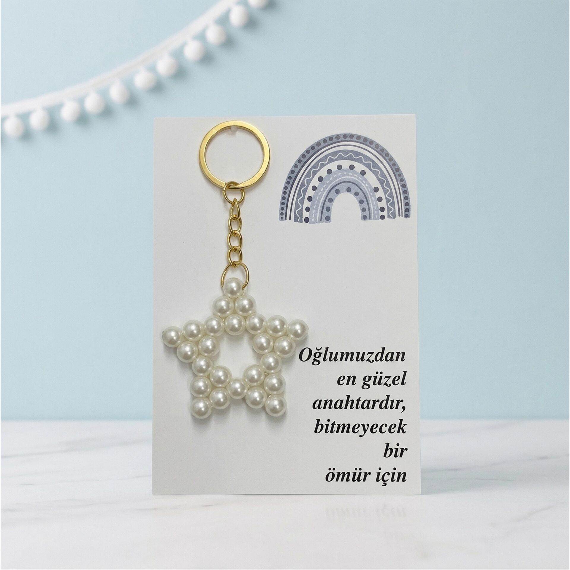 ANAHTARLIK İNCİLİ YILDIZ 25 Lİ NO:06 ANAHTARLIK İNCİLİ YILDIZ 25 Lİ NO:06 - Görsel 1