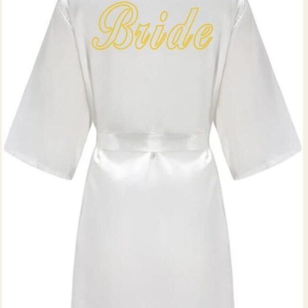 BRİDE SABAHLIK BEYAZ GOLD YAZILI