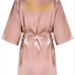 BRİDE SABAHLIK PEMBE GOLD YAZILI