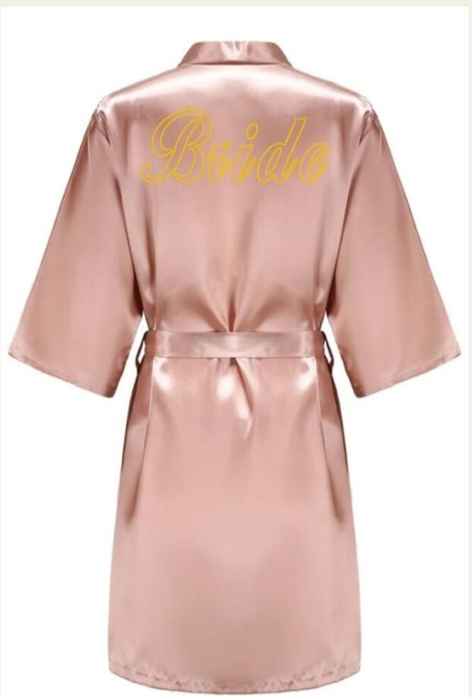 BRİDE SABAHLIK PEMBE GOLD YAZILI BRİDE SABAHLIK PEMBE GOLD YAZILI - Görsel 1