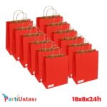 ÇANTA BÜKÜM SAPLI 18 X 8 X24 H (25AD) KIRMIZI