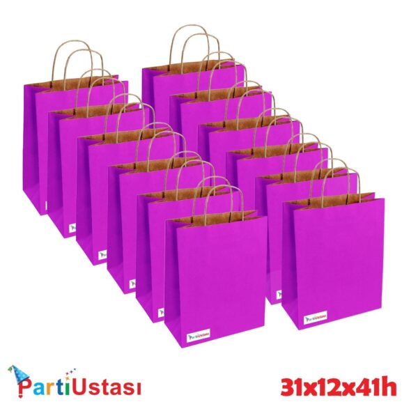 ÇANTA BÜKÜM SAPLI 31 X 12 X 41 H (25AD) MOR