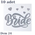 DÖVME BRİDE GÜMÜŞ KALP NO:24 10 LU
