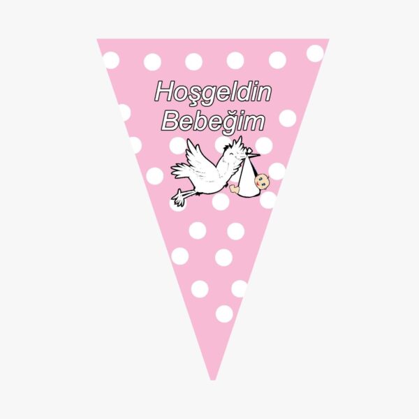 FLAMA HOŞGELDİN BEBEĞİM PEMBE LEYLEKLİ