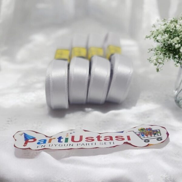 KURDELE SATEN 2 CM 10 METRE (1 PK 10 AD) BEYAZ