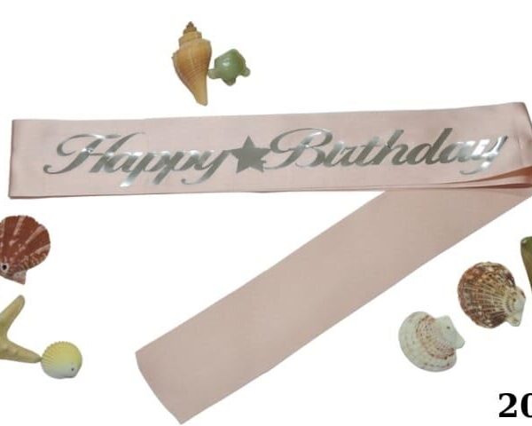 KUŞAK HAPPY BİRTDAY PEMBE GÜMÜŞ