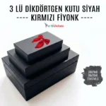 KUTU 3 LÜ DİKDÖRTGEN SİYAH