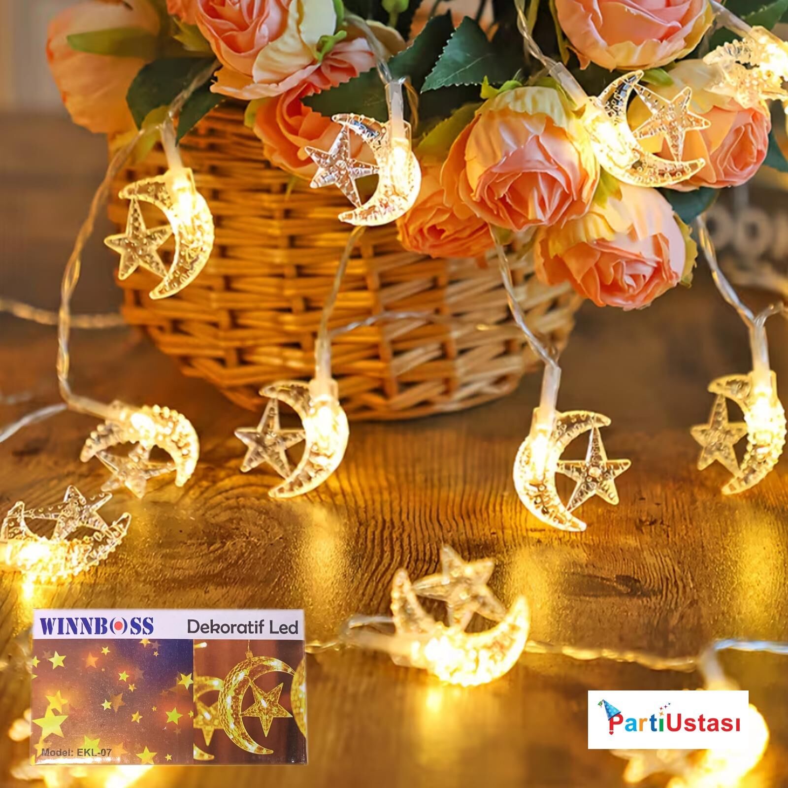 LED IŞIK AY YILDIZ EKL07 (5 METRE) 200 AMPUL LED IŞIK AY YILDIZ EKL07 (5 METRE) 200 AMPUL - Görsel 1