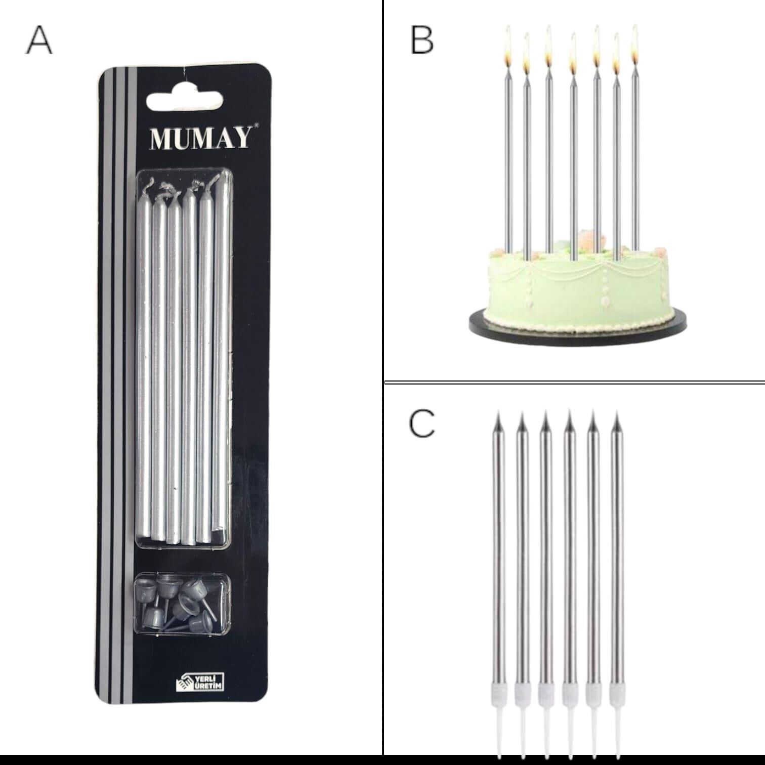 MUM 15 CM 6 LI BEYAZ SEDEF MUM 15 CM 6 LI BEYAZ SEDEF - Görsel 1