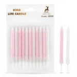 MUM İTHAL 10 CM NO:250 SİMLİ PEMBE/BEYAZ