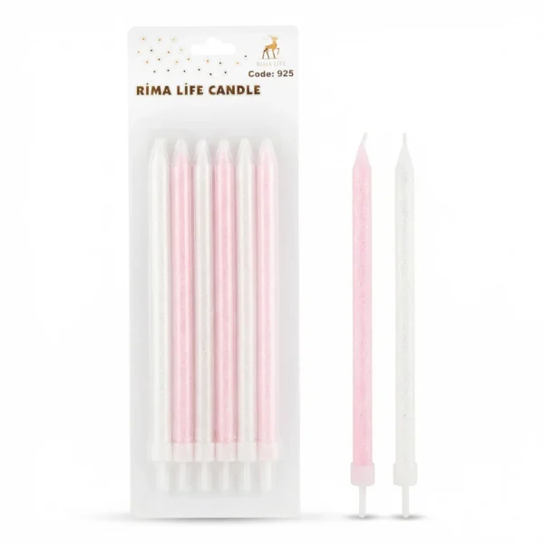 MUM İTHAL 15 CM NO:925 SİMLİ PEMBE/BEYAZ