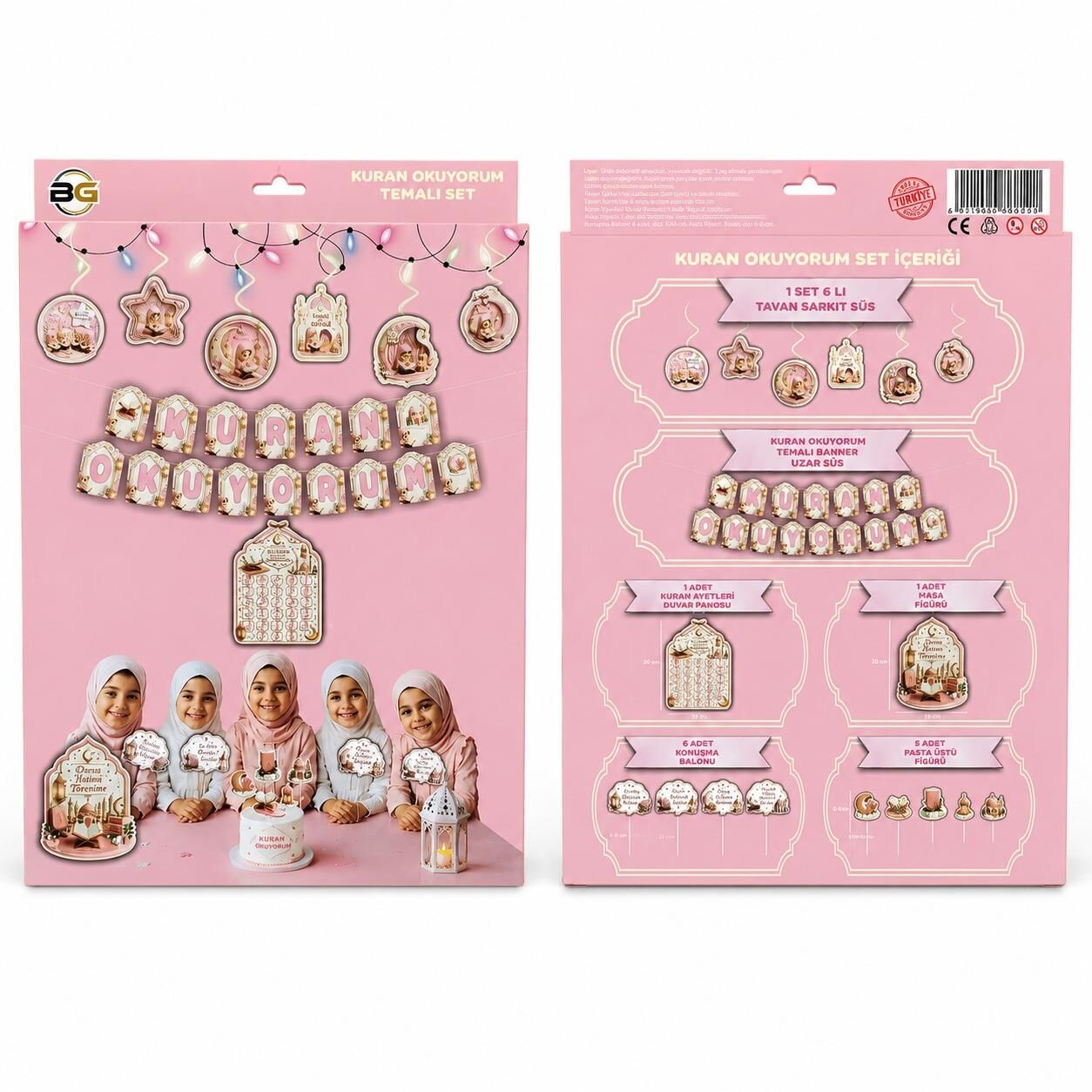 PARTİ SETİ KURAN OKUYORUM PEMBE PARTİ SETİ KURAN OKUYORUM PEMBE - Görsel 1