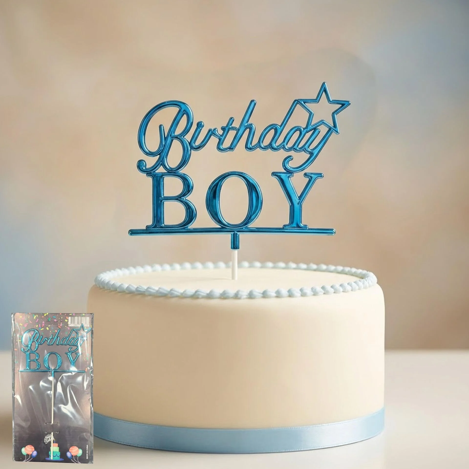 PASTA YAZISI PLASTİK BİRTHDAY BOY MAVİ PASTA YAZISI PLASTİK BİRTHDAY BOY MAVİ - Görsel 1