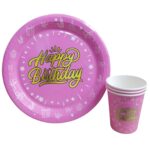 TABAK BARDAK HAPPY BİRİDAY PEMBE
