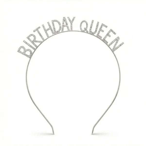 TAÇ TAŞLI METAL BİRTHDAY QUEEN GÜMÜŞ