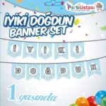 YAZI BANNER 1 YAŞ MAVİ