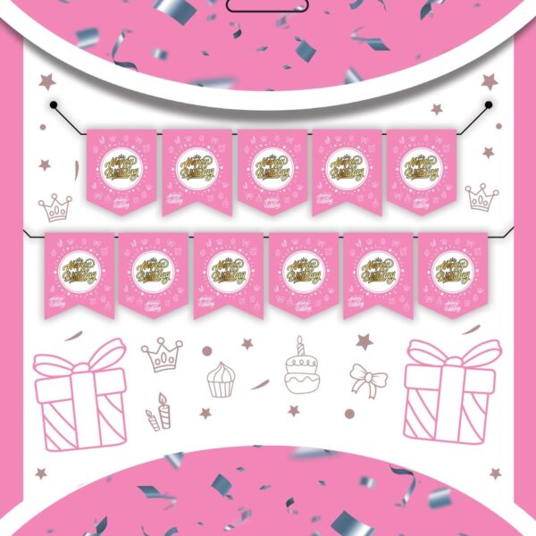 YAZI ZARF BANNER HAPPY PEMBE
