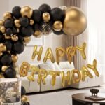 FOLYO SET HAPPY BIRTHDAY QQL-723 SİYAH GOLD