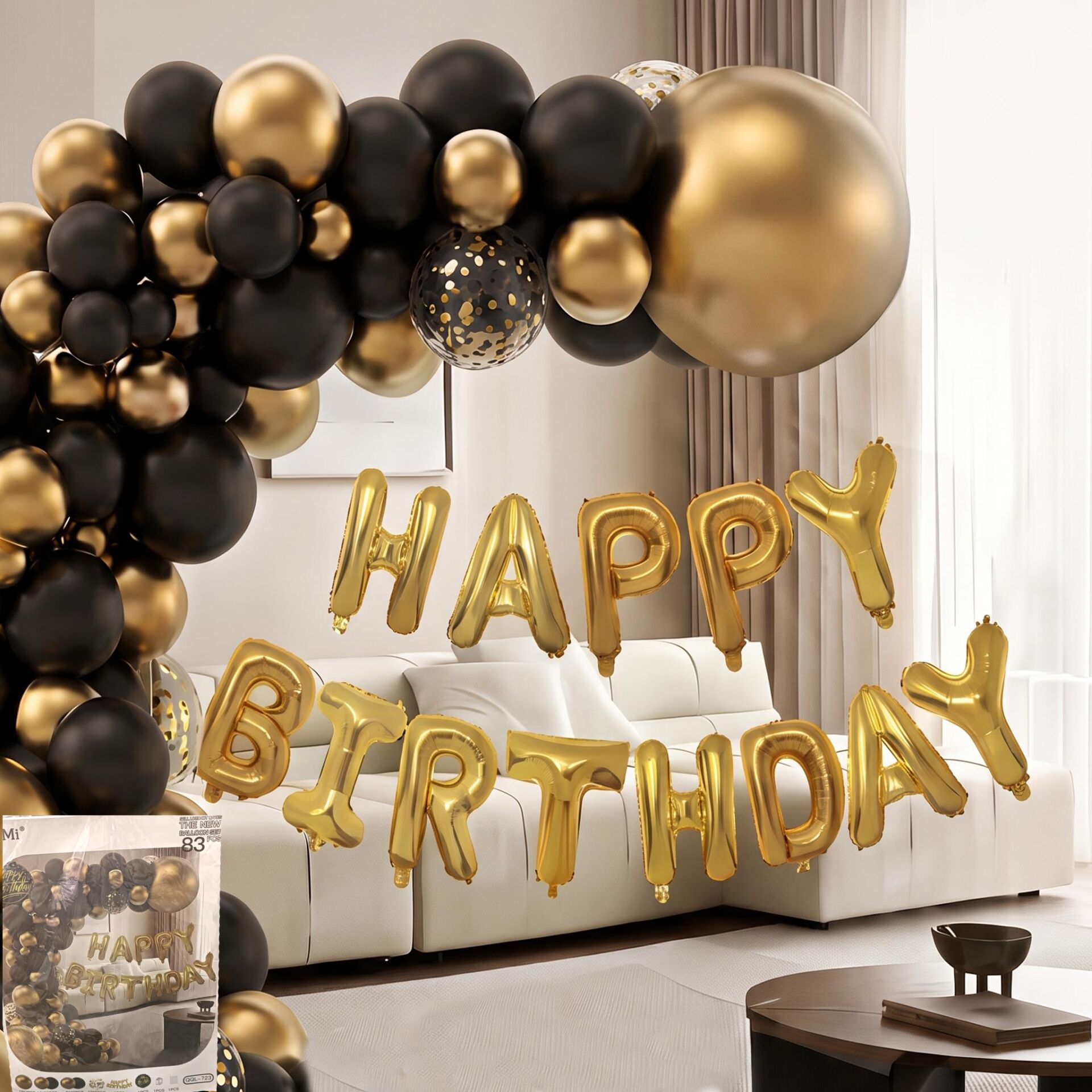 FOLYO SET HAPPY BIRTHDAY QQL-723 SİYAH GOLD FOLYO SET HAPPY BIRTHDAY QQL-723 SİYAH GOLD - Görsel 1
