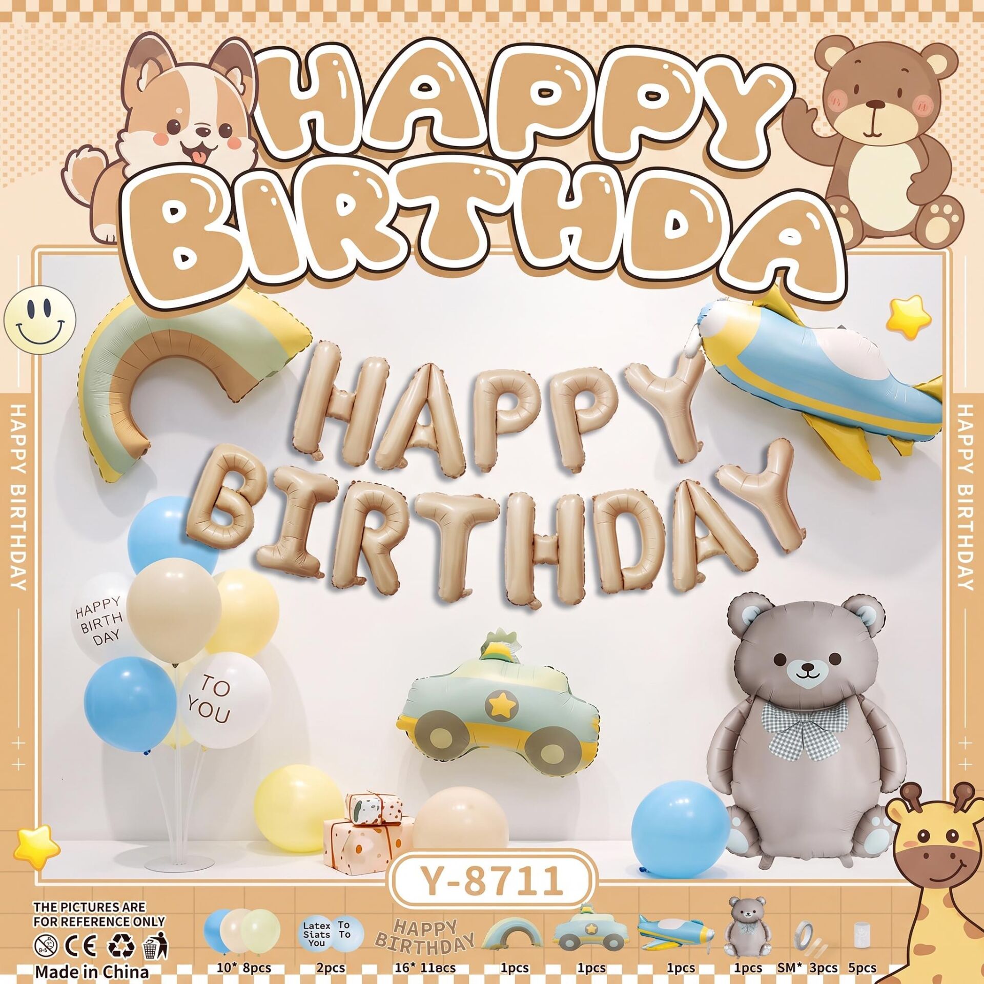 FOLYO SET HAPPY BIRTHDAY Y-8711 AYICIK FOLYO SET HAPPY BIRTHDAY Y-8711 AYICIK - Görsel 1