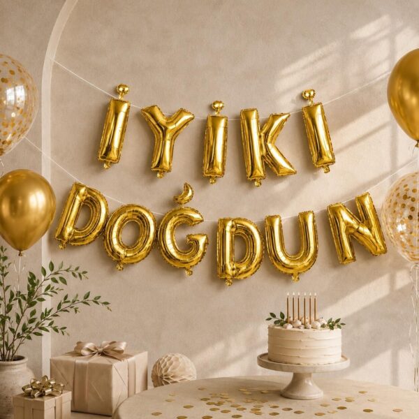 SET İYİKİ DOĞDUN FOLYO BALON ALTIN
